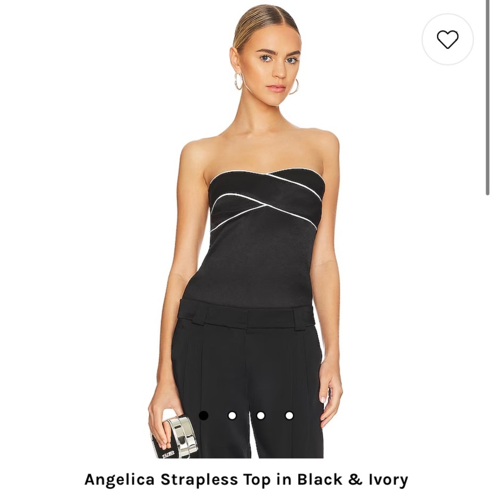 Bec & Bridge strapless Angelica black white top